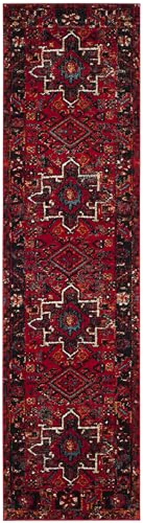 SAFAVIEH Vintage Hamadan Collection Accent Rug - 2'3" x 4', Red & Multi, Traditional Persian Design, Non-Shedding & Easy to Clean, Ideal for Front Door, Kitchen, Entryway, Foyer (VTH211A)