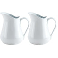 HIC Kitchen Creamer Pitcher With Handle, Fine Porcelain, 8-Ounce Capacity, For Coffee, Tea, Dressings, Sauces, Set of 2
