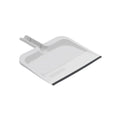 Superio Clip-On Dustpan with Rubber Lip - 10-inch Wide Durable Plastic Dust Pan with Comfort Grip Handle, White, 1-Pack