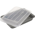 GoodCook Nonstick Steel Oblong Pan with Lid - 9" x 13" | Durable Gray Kitchen Essential