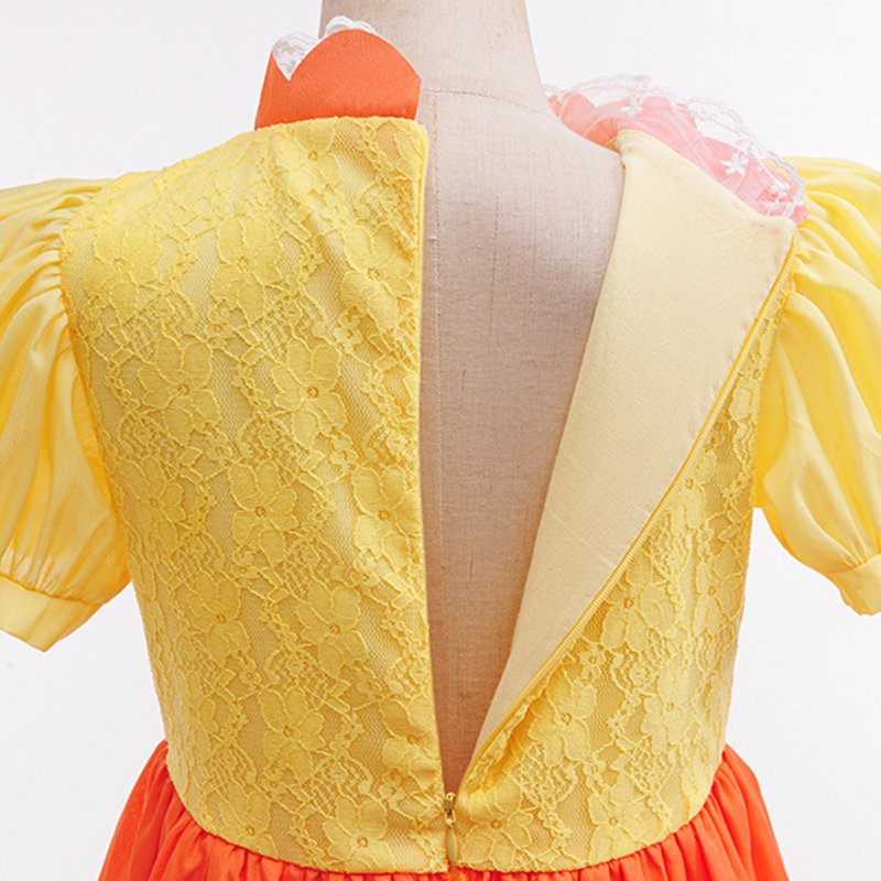 Yellow Princess Costume Dress for Girls Halloween Birthday Cosplay with Accessories - Size 10