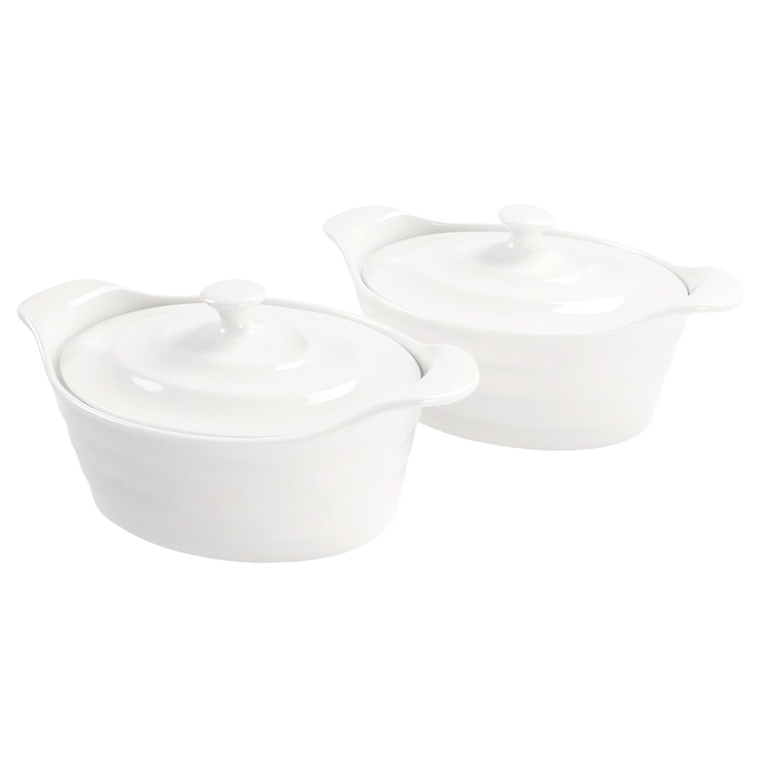 jinsongdafa Casserole Dish 25 oz, French Onion Soup Ceramic Bakeware Set with Lids, Ceramic Mini Cocotte Set, Baking Dish with Lids and Handles, Microwave, Dishwasher, Oven Safe 9.6 Inch