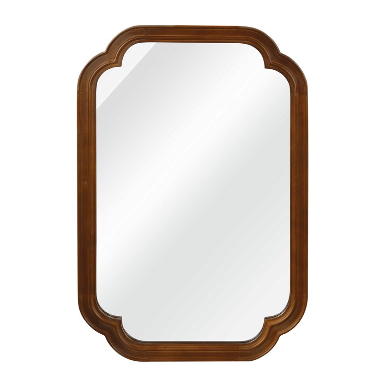24x36 Inch Solid Wood Frame Decorative Mirror - Dark Walnut