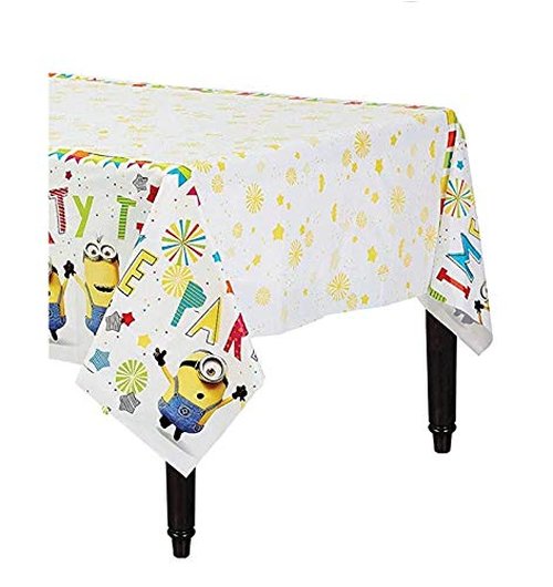 Amscan Despicable Me Birthday Party Supplies Bundle Includes Plastic Table Covers - 2 Pack