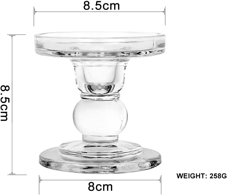 Regine Switzerland Glass Candlestick Set - Elegant Crystal Holders for Weddings & Home Decor | 3-Piece Clear Design