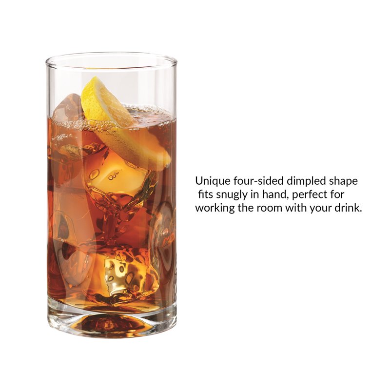 16.7 oz Glass Drinkware Set - 4-Piece Clear Drinking Glasses