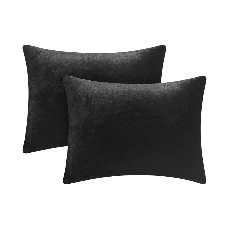 King Faux Fur Bed in a Bag Comforter Set with Sheets - Black