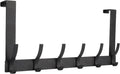 Optish Over The Door Hooks - 12 Coat Hook Towel Rack for Bathroom | Black, Space-Saving Design