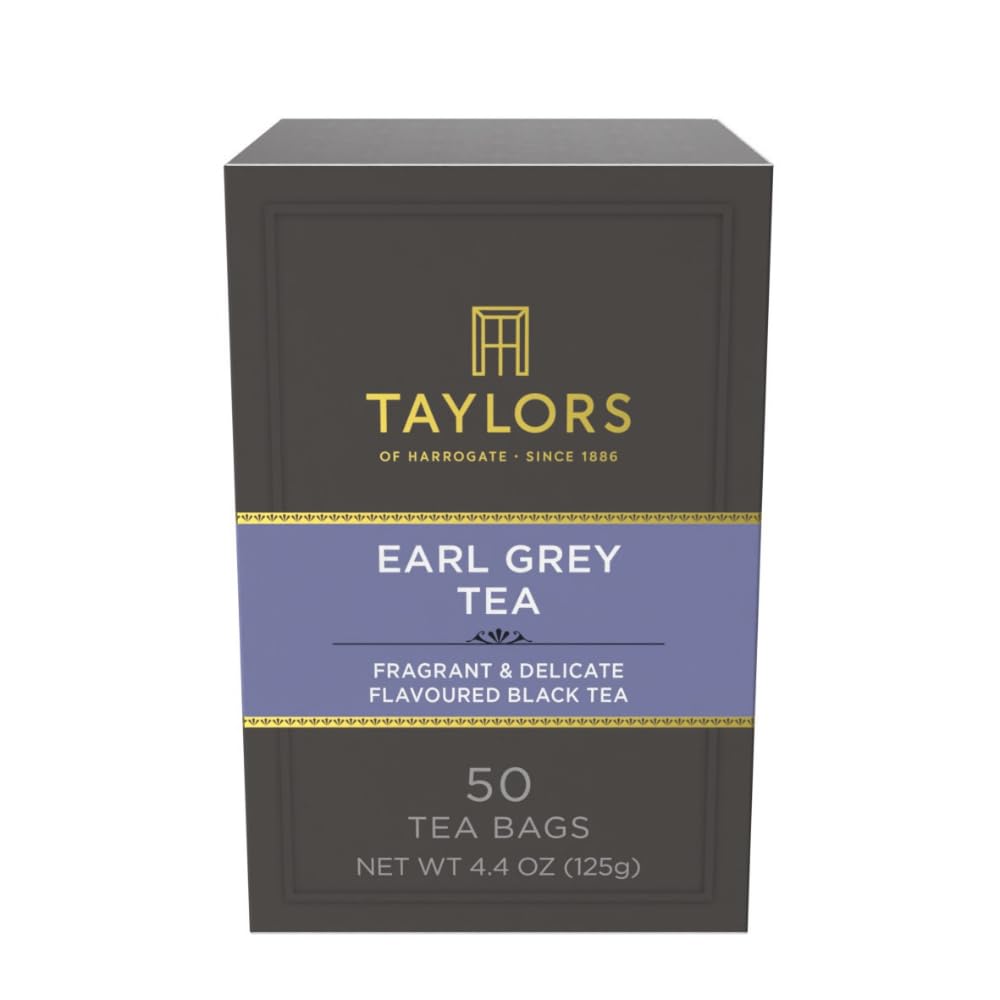 Taylors of Harrogate Earl Grey Black Tea - Fragrant & Delicate Pillow Bags, 50 Count