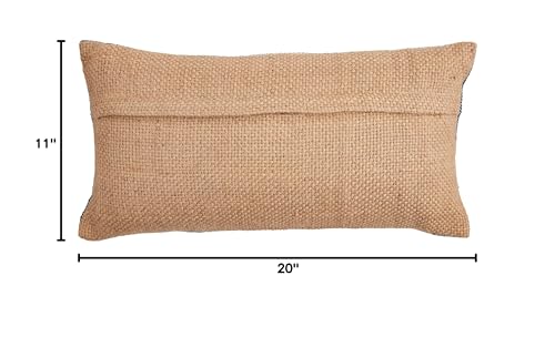 Mud Pie Lake Jute Backing Pillow, Blue