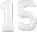 Number 15 Balloon - 40 Inch White Birthday Decoration for 15th Party Supplies | Perfect for Girls & Boys