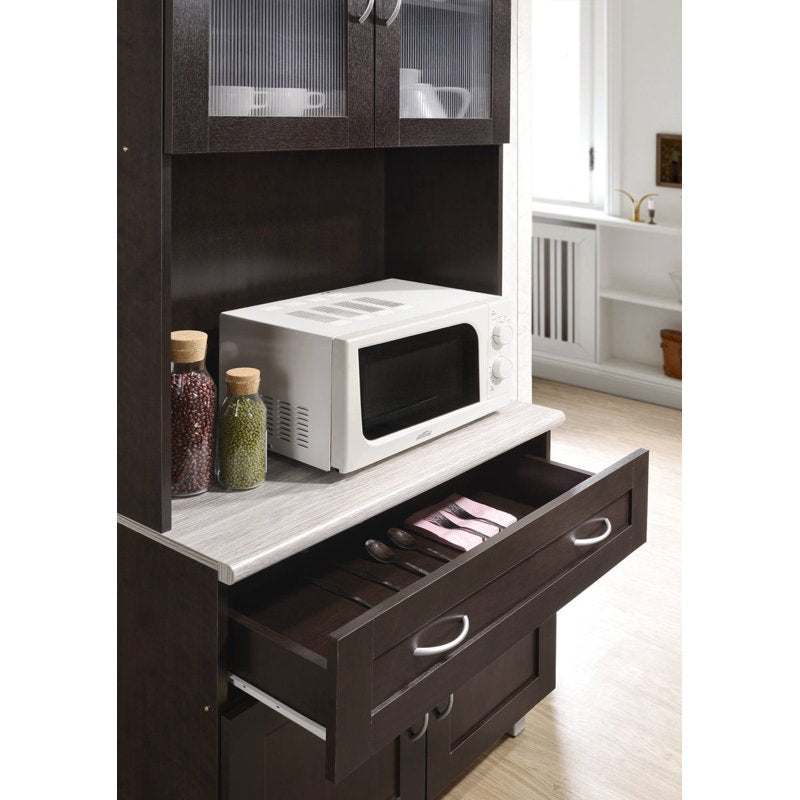 Tall Kitchen Cabinet - Chocolate-Grey Storage Solution