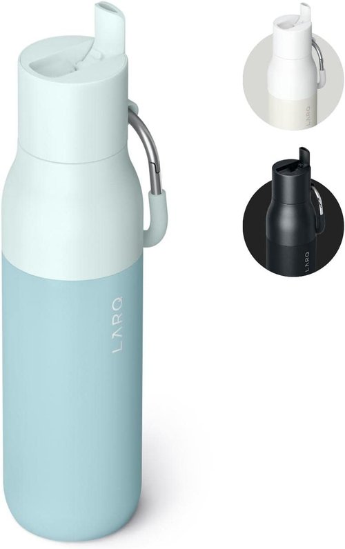 LARQ Bottle Flip Top 25 oz - Insulated Stainless Steel Water Bottle With Straw | BPA Free | Seaside Mint