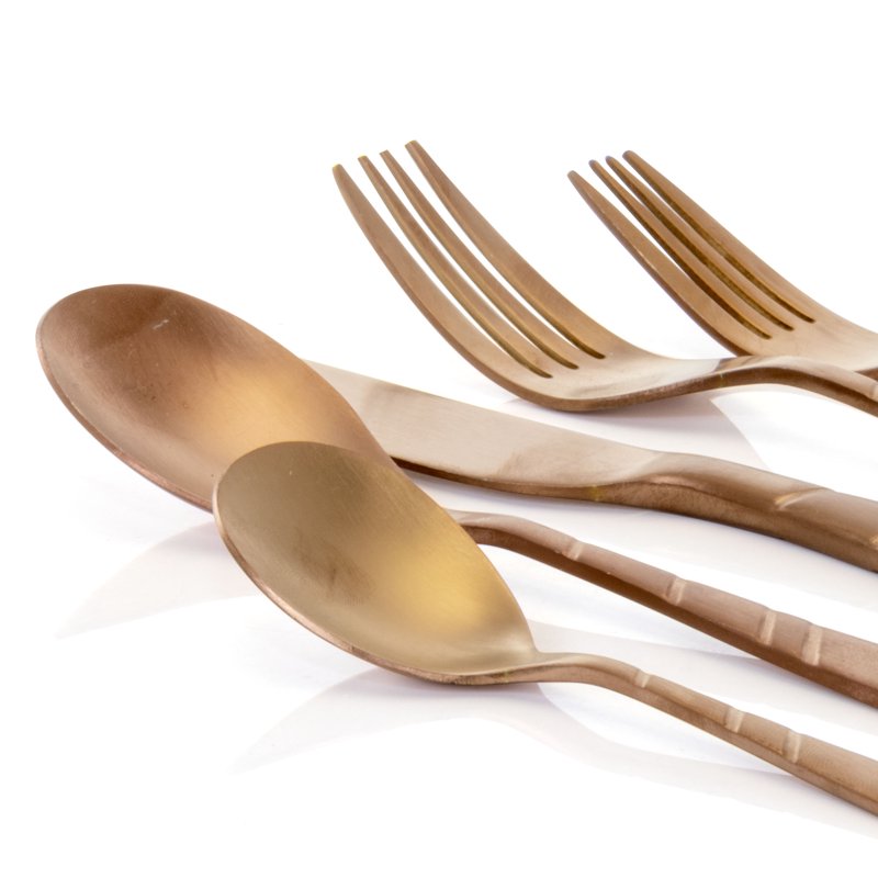 20-Piece Matte Rose Gold Flatware Utensil Set - Service for 4
