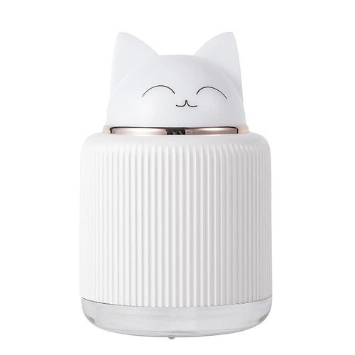 Mini Humidifier-Cute Cat Mist Humidifier for Kids Bedroom, Small Ultrasonic humidifier for Home Car Office with USB 2 LED Colors, Waterless Auto Shutoff, Quiet 300ml (Pink)