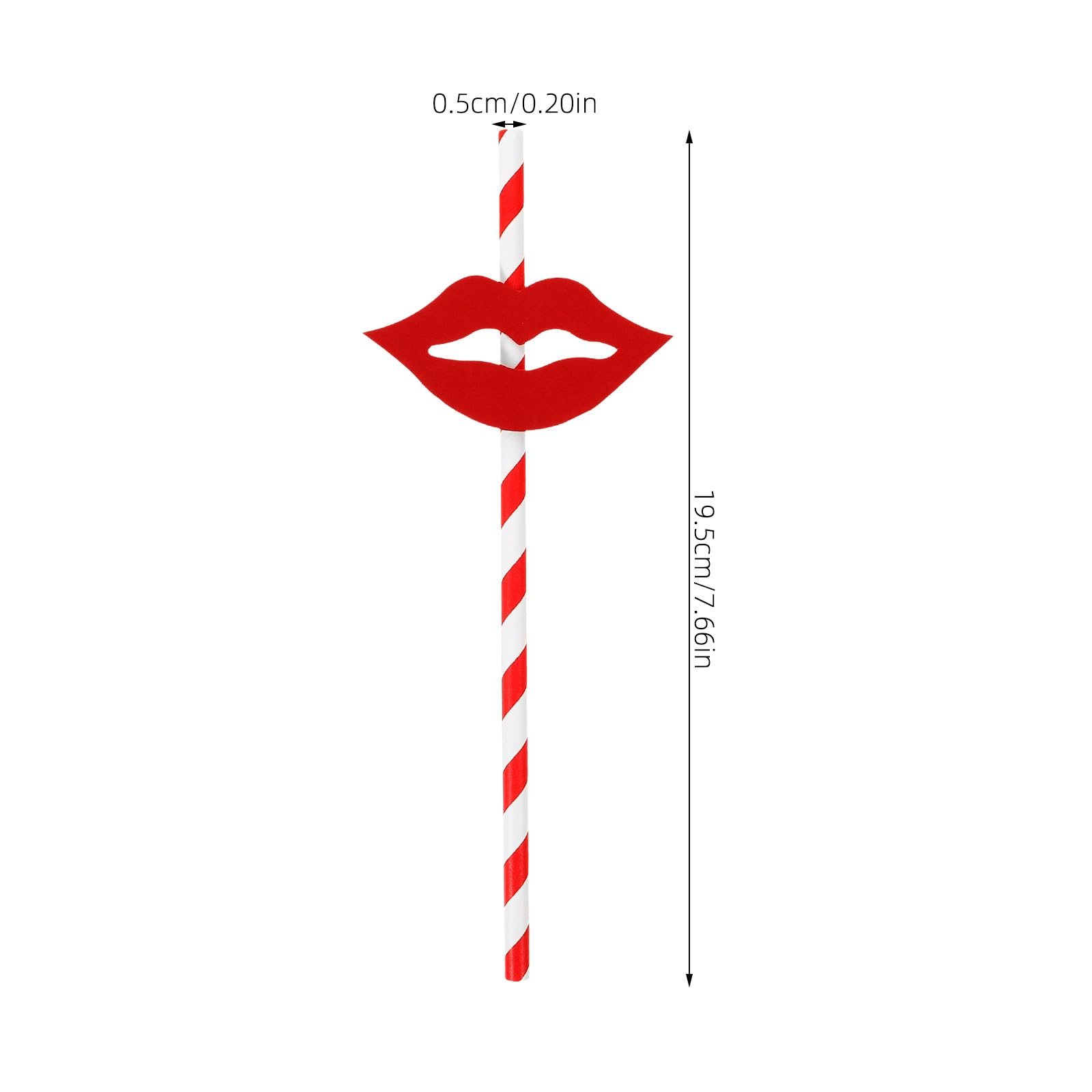 Paper Drinking Straws Red Lips Decorative Cocktail Drinking Straws for Birthday Wedding Christmas Shower Theme Decoration Supplies（40 Pack）