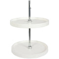 Knape & Vogt Plastic Lazy Susan Organizer, 2-Tier Lazy Susan for Cabinet, Full-Round 20-Inch Polymer Spice Turntable, White
