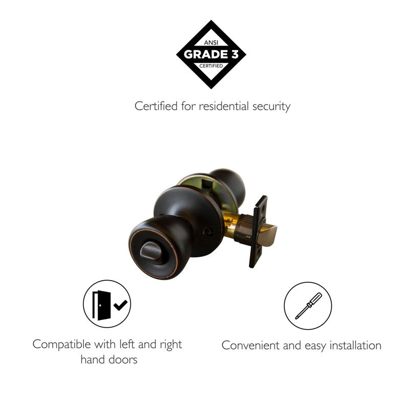 12-Pack Oil Rubbed Bronze Privacy Door Knobs - Interior Locking Handles