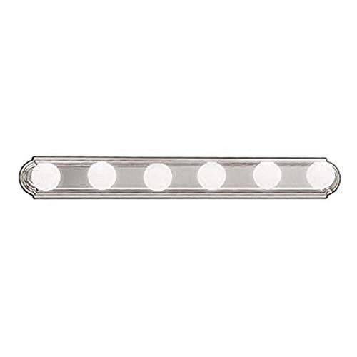 Kichler 36" Round Bath Bar Vanity Light in Brushed Nickel, 6-Light Traditional Bathroom Light, (36" L x 4.75" H), 5018NI