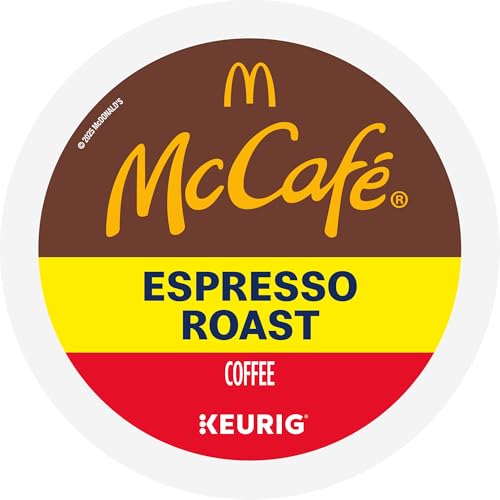 McCafe Espresso Roast Coffee, Keurig Single-Serve K-Cup Pods, 60 Count (6 Packs of 10), Dark Roast Made with Arabica Beans, Bold Flavor with Bittersweet Chocolate & Toasted Nut Notes