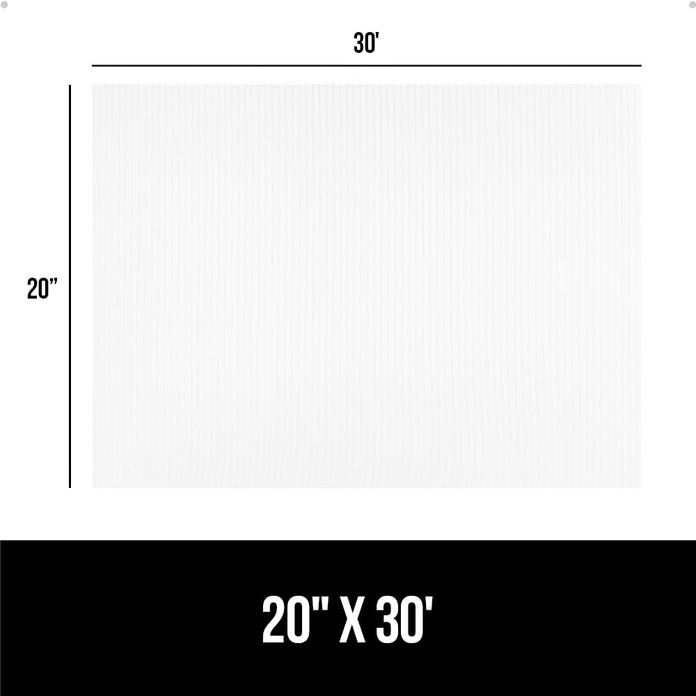 GORILLA GRIP DuraGuard Shelf Liner, 20x30 Non-Adhesive Cabinet Liners for Kitchen Drawers, Shelves, Refrigerator, Pantry Storage, Bathroom Closet, Durable Waterproof BPA Free Ribbed Plastic, Clear