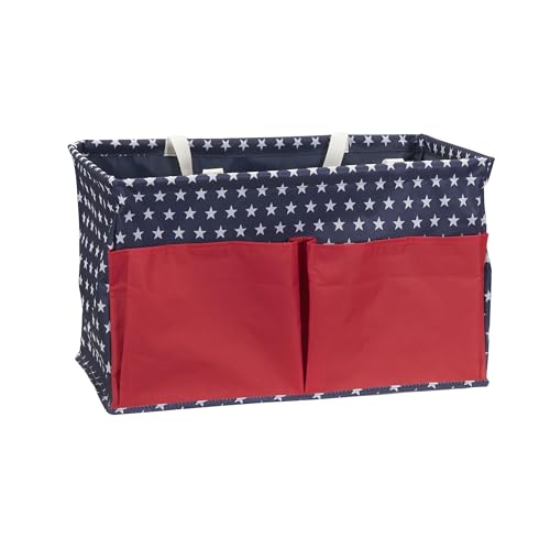 Household Essentials Red, White, and Blue Krush Container All-Purpose Utility Tote with Pockets