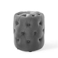 Modway EEI-3778-GRY Anthem Tufted Button Round Performance Velvet Ottoman, Gray