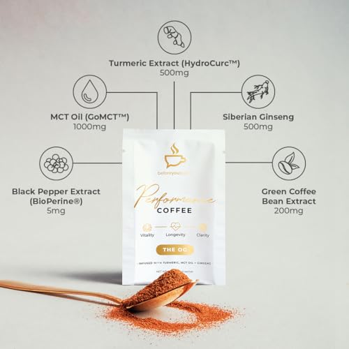 beforeyouspeak UNSWEETENED High Performance Coffee - MCT Oil, Ginseng, Turmeric, Black Pepper, Green Coffee Bean - Unsweetened