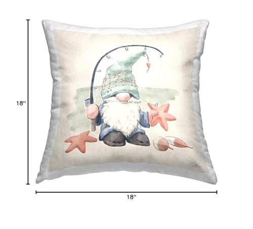 Stupell Industries Summer Beach Fishing Gnome Holding Starfish Design by Janelle Penner