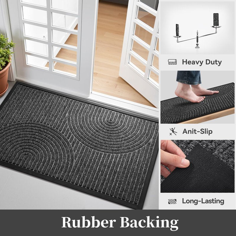 Outdoor Welcome Mat 24x35 Inch Non Slip Rubber Entry Rug with Arch Design - Gray Variation of THIS listing