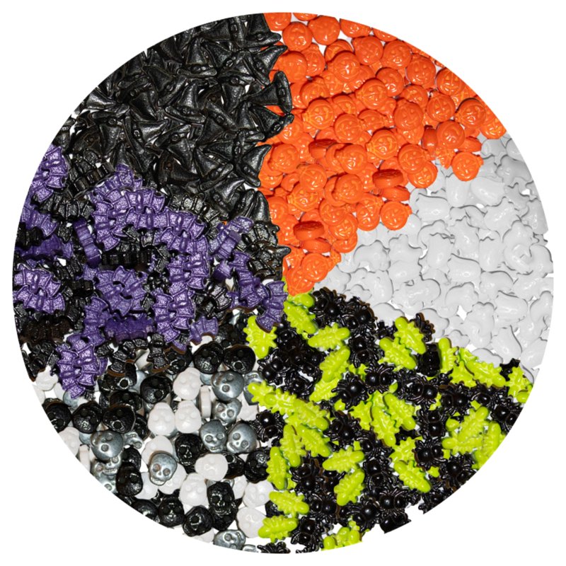 Halloween Edible Sprinkle Mix - 6-Shape Variety Pack for Baking & Decor