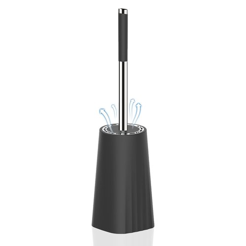 SetSail Toilet Brush, Compact Size Toilet Bowl Brush and Holder Toilet Brushes for Bathroom with Stainless Steel Handle Toilet Cleaner Brush with Durable Scrubbing Bristles, Splash-Proof