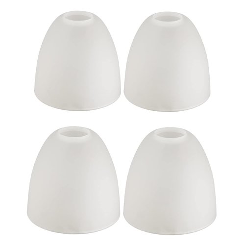 Anmire 4 Pack Frosted Glass Shade, Bell Shaped Light Fixture Replacement Glass Lamp Globe or Cover with 1-5/8-Inch Fitter for Chandelier Wall Sconce Pendant Light G0109