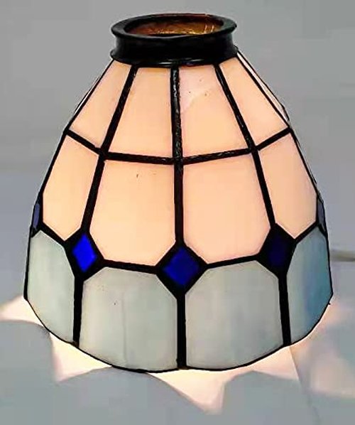 HUIMEIJU Glass single lampshade 2PCS set Blue glass fan lamp, wall lamp, chandelier replacement lampshade 6 inch stained glass single Lampshade