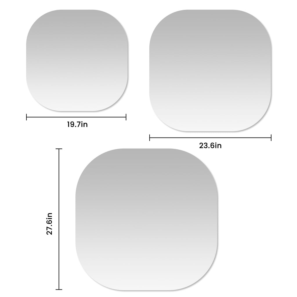 VASUHOME Frameless Bathroom Mirror, 20 x 20 Inch Wall Vanity Mirror, Large Wall Mounted Mirrors for Bathroom, Living Room, Bedroom, Entryway