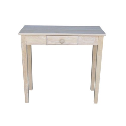 IC International Concepts, Rectangular Hall Table W/Drawer , Solid Real Wood, Sturdy Parawood, 30"W x 12"D x 29"H , DIY, Paint/Stain Ready, Unfinished