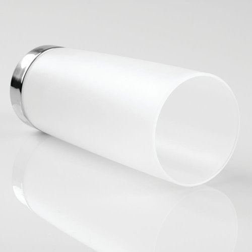 iDesign 59400 Aria BPA-Free Plastic Toilet Bowl Brush and Holder Set - 4" x 4" x 16.5", Clear/Chrome