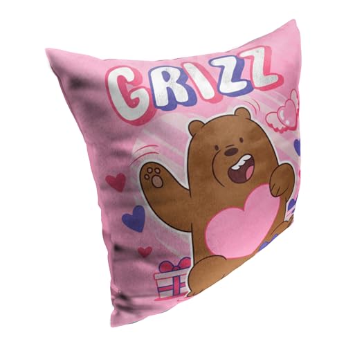 NORTHWEST Cartoon Network - We Bare Bears Pillow, 18" x 18", Grizz