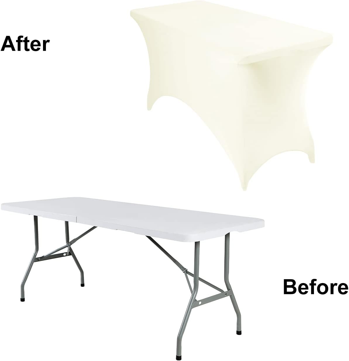 Spandex 4ft Waterproof Table Cover - Ivory | Perfect for Parties, Weddings & Events