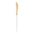 Restaurantware-Moderna 7.75 Inch Fancy Flatware, 500 Durable Plastic Flatware - With White Handle For Grip, Heavy-duty, Gold Plastic Knives, Serrated Edges Or Restaurants