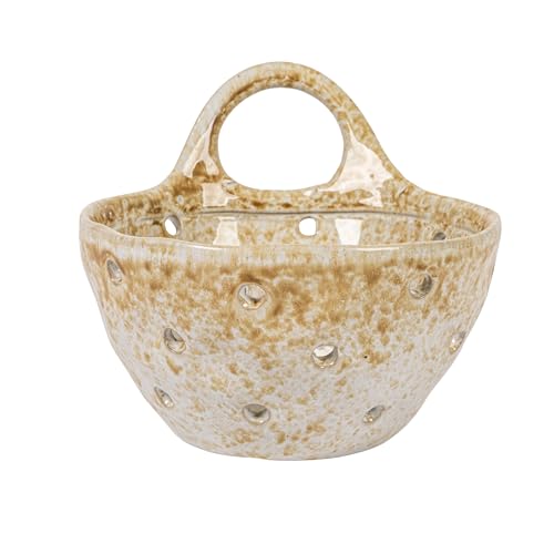 Creative Co-Op Stoneware Colanders with Handles, Set of 2