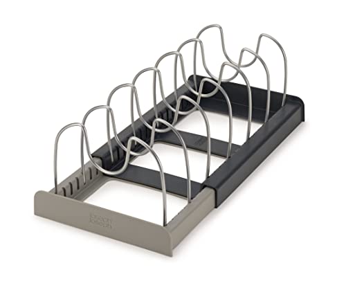 Joseph Joseph DrawerStore Expanding Cookware Organizer, Space saving storage for pan lids, baking trays - Grey