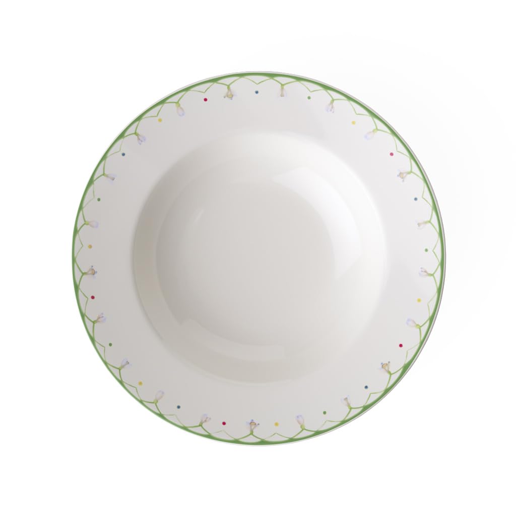 Villeroy & Boch Colourful Spring Rim Soup Bowl, Premium Porcelain, Made in Germany, 15.25 oz