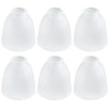 6-Pack White Frosted Glass Shades, Bell Shaped Glass Shade Covers Ceiling Fan Lamp Replacements, Light Fixtures Lampshade for Chandelier Wall Sconces, 1.61" Fitter Size, 5" High x 4.7" Diameter