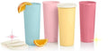 Tupperware Tumblers 16 oz Straight Side Solid Pastel Colors Blue, Pink, Yellow, Rose
