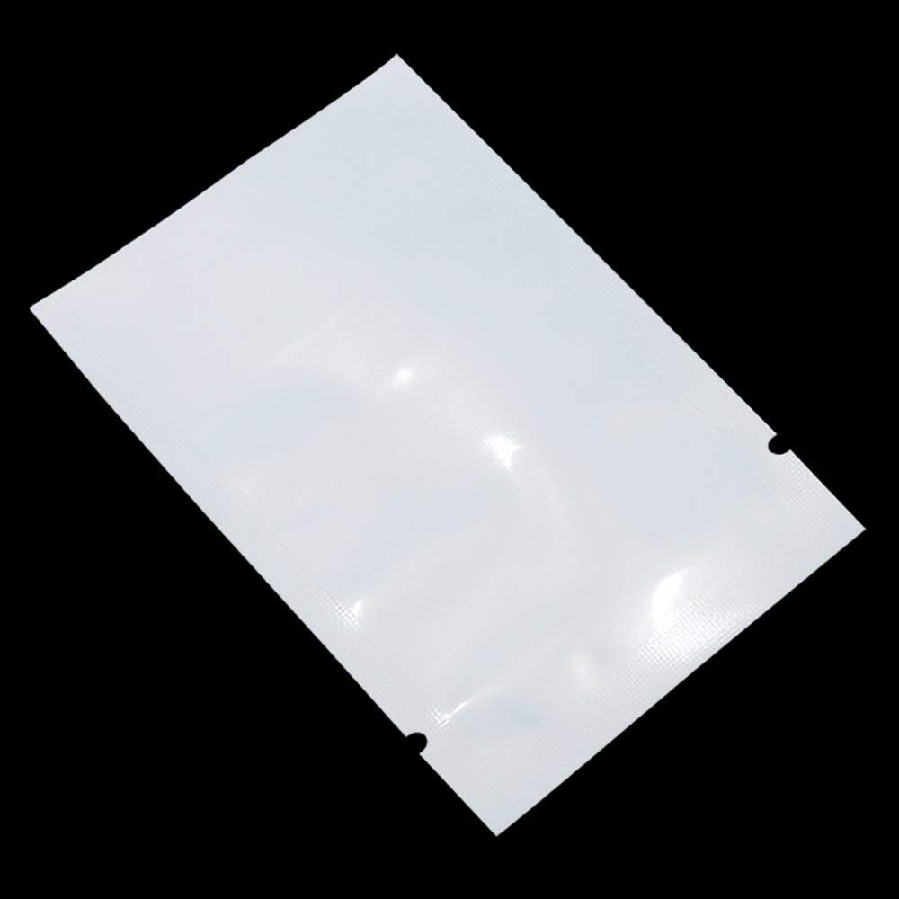 PABCK 1000 Pack 3.5x5.1 inch (Usable Size 3.1x4.7 inch) White Front Clear Open Top 2.8mil Plastic Vacuum Pouch Heat Sealable Bags for Food Storage Packets Mini Sample with Tear Notches