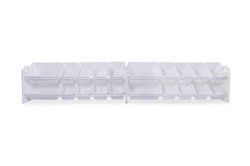 UNiPLAY Toy Organizer with 20 Removable Storage Bins, Multi-Bin Organizer for Books, Building Blocks, School Materials, Toys with Baseplate Board Frame (White)