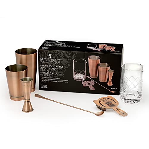 Barfly Essential Deluxe Mixing Cocktail Kit, Antique Copper (M37131ACP)