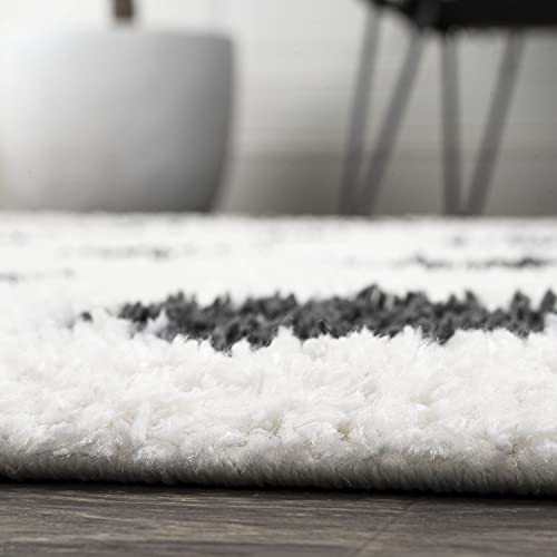 JONATHAN Y Pere Charcoal Dot Shag White/Gray Runner Rug, 2x8, Modern, Bohemian, Contemporary, Easy-Cleaning for Living Room, Bedroom, Kitchen, Pet Friendly, Non-Shedding (MOH411A-28)