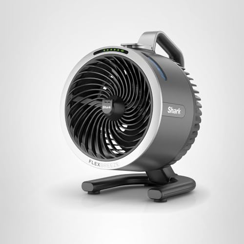 Shark FlexBreeze HydroGo Fan—Ultra-powerful portable fan with indoor + outdoor mist. Corded & cordless, 5 speeds, evaporative misting, Grey, FA052